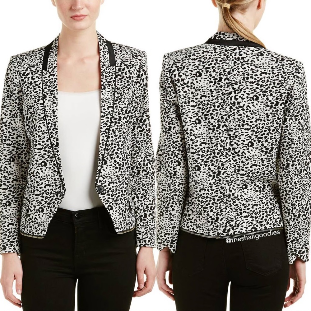 Zadig & Voltaire ⚜️ Deluxe Black Leopard Jacquard Vegam Blazer